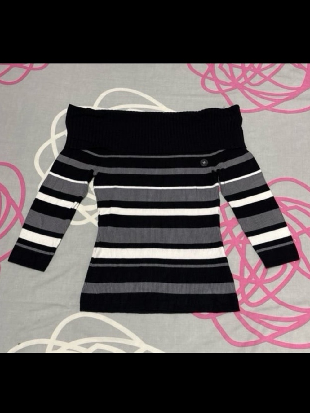 7th Avenue Design Studio New York & Company Striped Off The Shoulder Top